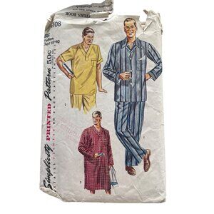 Vintage Simplicity 4108 Pattern Size Medium 2 Piece Pajamas and Nightshirt CUT